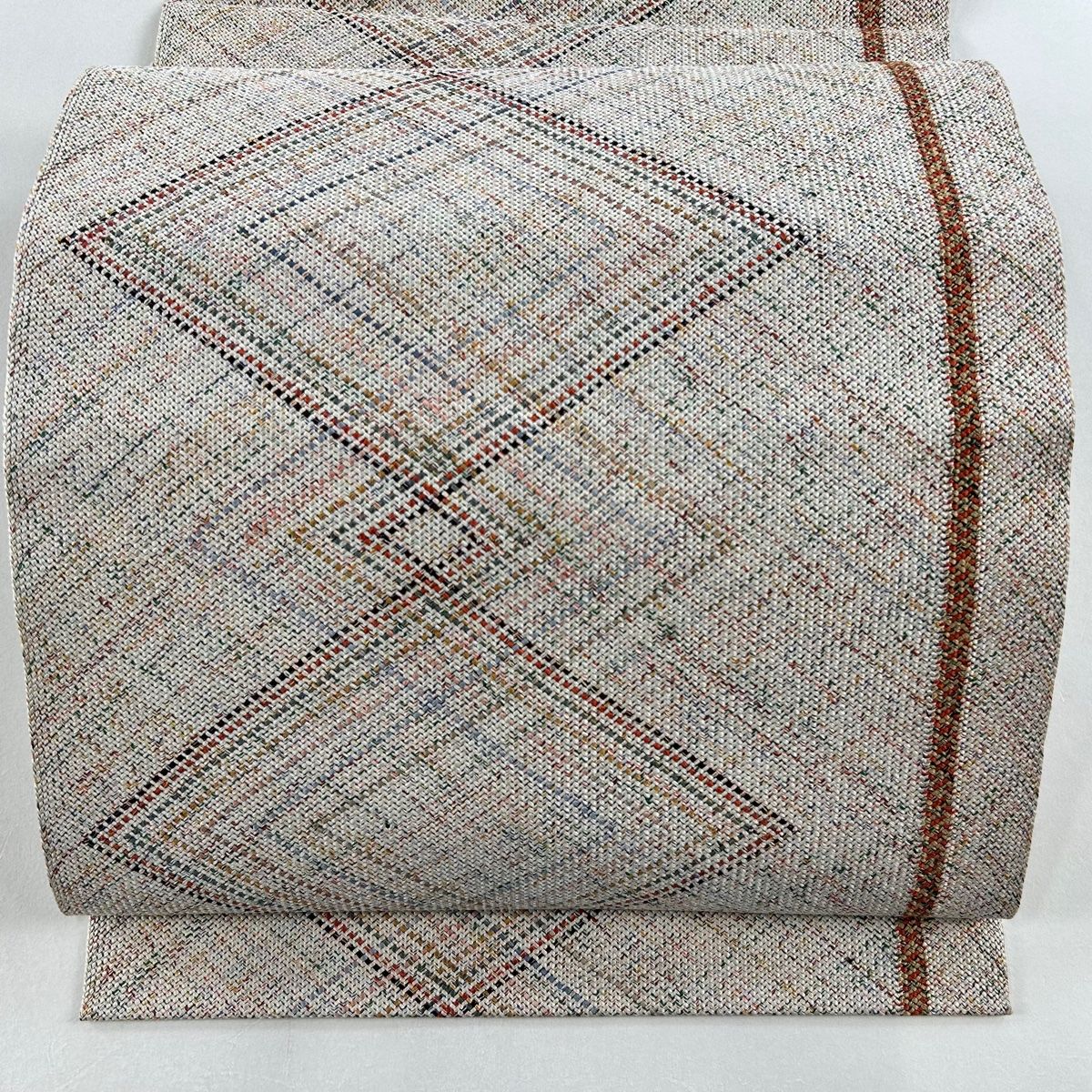 名古屋帯 美品 名品 八寸名古屋帯 松葉仕立て コプト柄 濃紫