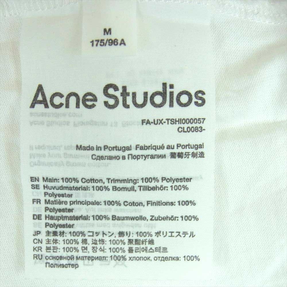 ACNE STUDIOS アクネストゥディオズ FA-UX-TSHI000057 袖テープ フェイス パッチ 長袖 Tシャツ ホワイト系 M【中古】