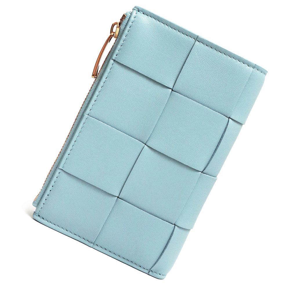 極美品✨ボッテガ 折り財布 マキシイントレ ターコイズブルー レザー 極美品✨ボッテガ 折り財布 マキシイントレ ターコイズブルー レザー