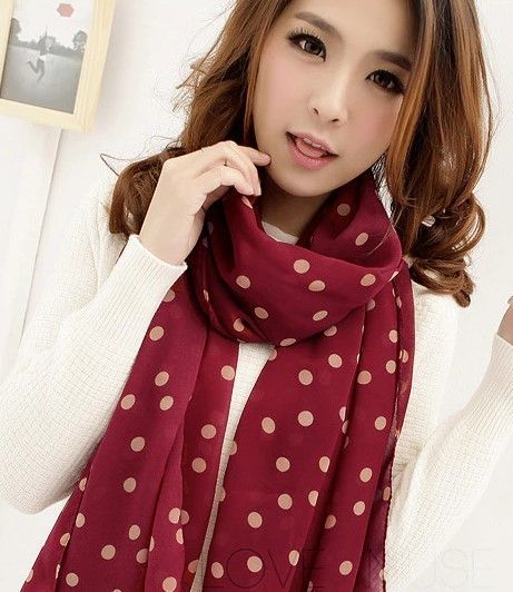 ドット柄 水玉 DOT シフォン ストール Chiffon Stole スカーフ