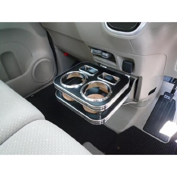 上昇の N BOX 11|12～ フロントテーブル フロントカップホルダー セット レザーブラック フルメッキ 大好評。