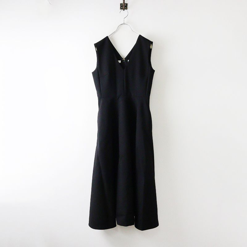 定価13.2万 マディソンブルー MADISONBLUE NOSLEEVE V NECK FIT-FLARE DRESS 01 S |ブラック ドレス フ 2400014530544
