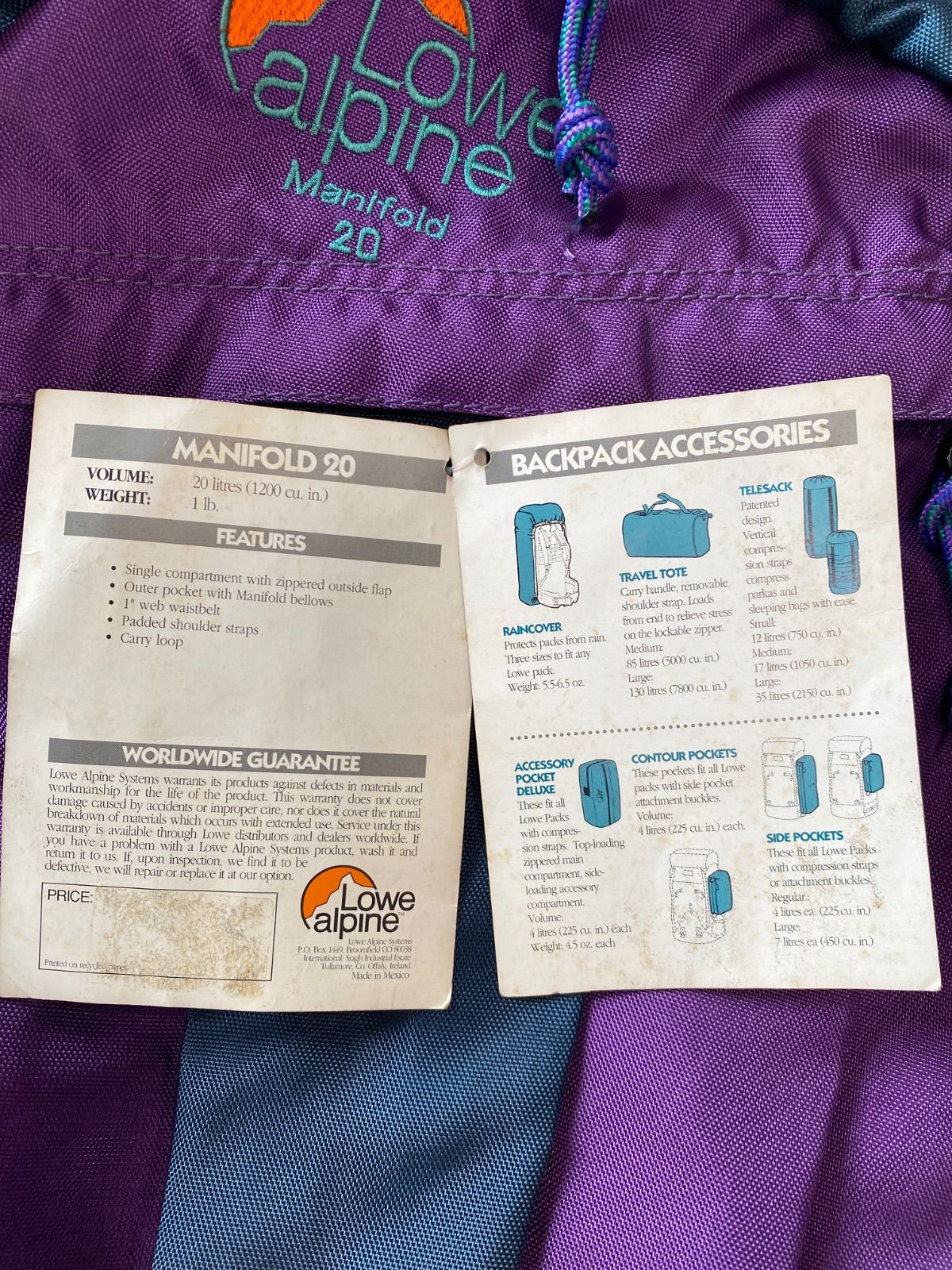 吉セ73⚫︎LOWE ALPINE⚫︎ロウアルパイン⚫︎リュック⚫︎バックパック⚫︎デッドストック⚫︎Manlf