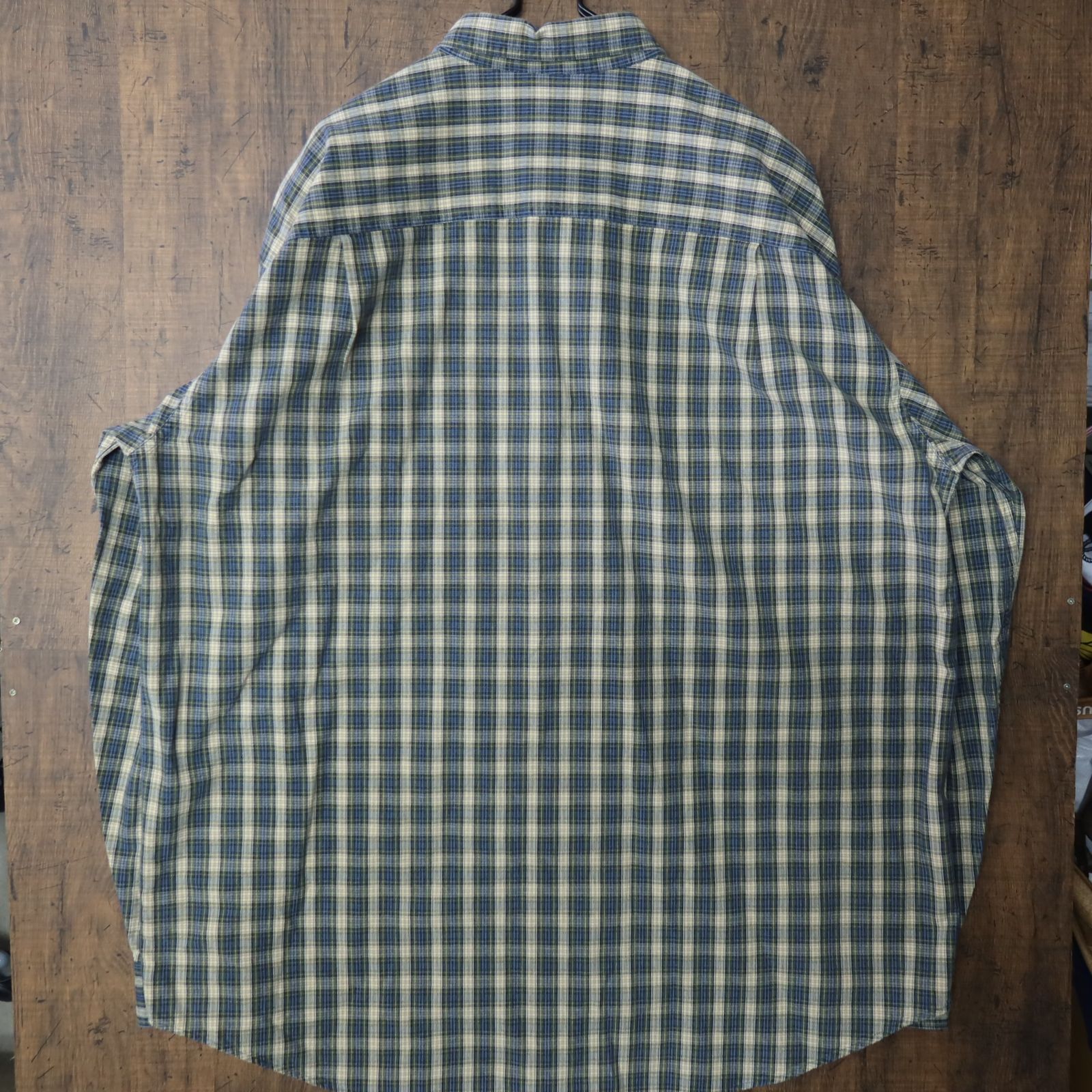 90s エルエルビーン 長袖 チェックシャツ 古着 グリーン ネイビー M L.L.Bean - 【古着】90s エルエルビーン チェック シャツ