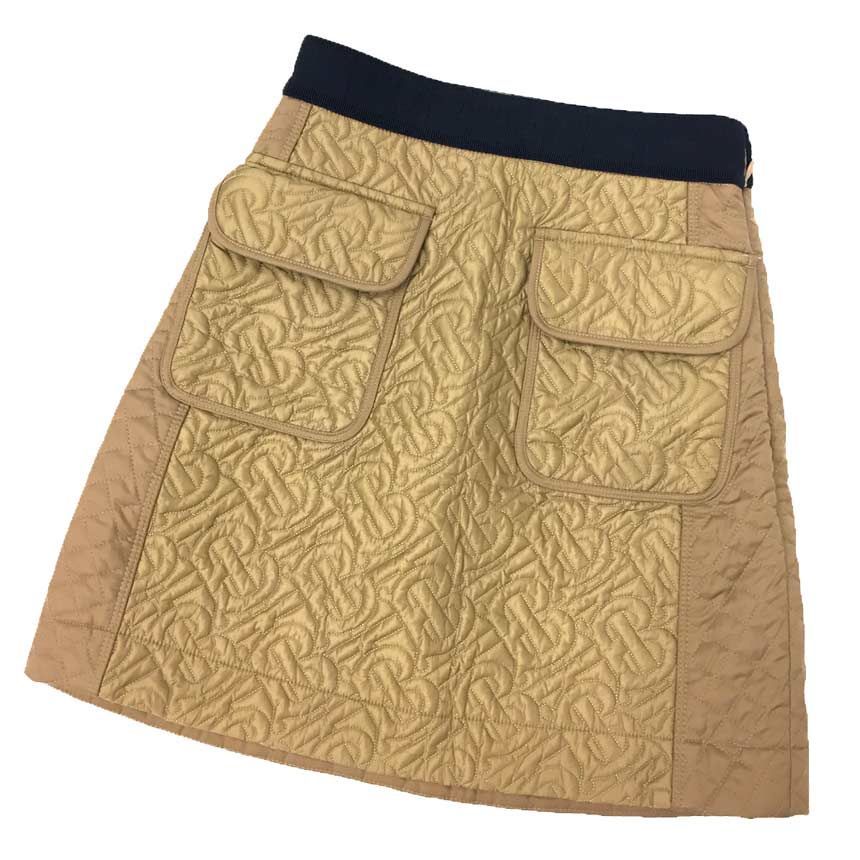 BURBERRY バーバリー キルティング スカート キッズ ガールズ 128cm 8Y 135/59 ベージュ 美品 aq11681