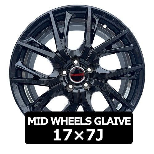 新品17インチ アルミホイール MID WHEELS GLAIVE 17×7J 50 100x5 DBK ﾀﾞｲﾔﾓﾝﾄﾞﾌﾞﾗｯｸ/ﾘﾑｴｯｼﾞu0026UCDC 4本 MHO-5-4