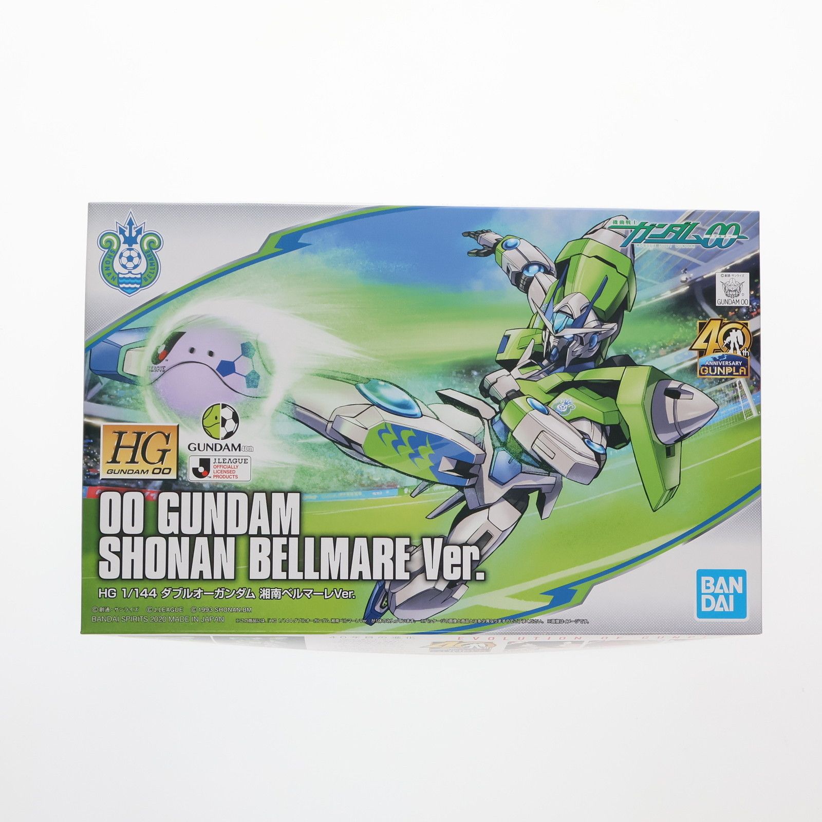 BANDAI - HG 1/144 GN-0000 ダブルオーガンダム 湘南ベルマーレ VER. 機動戦士ガンダム40周年記念 Jリーグコラボレーション 機動戦士ガンダム00(ダブルオー) プラモデル(5060550) バンダイスピリッツ HG 1/144 GN-0000 ダブルオーガンダム 湘南ベルマーレ VER. 機動