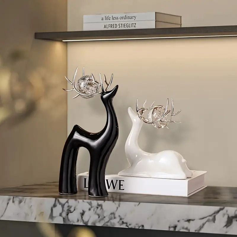 エルククリスタルボールオーナメント2個セットリビングルーム ワイン