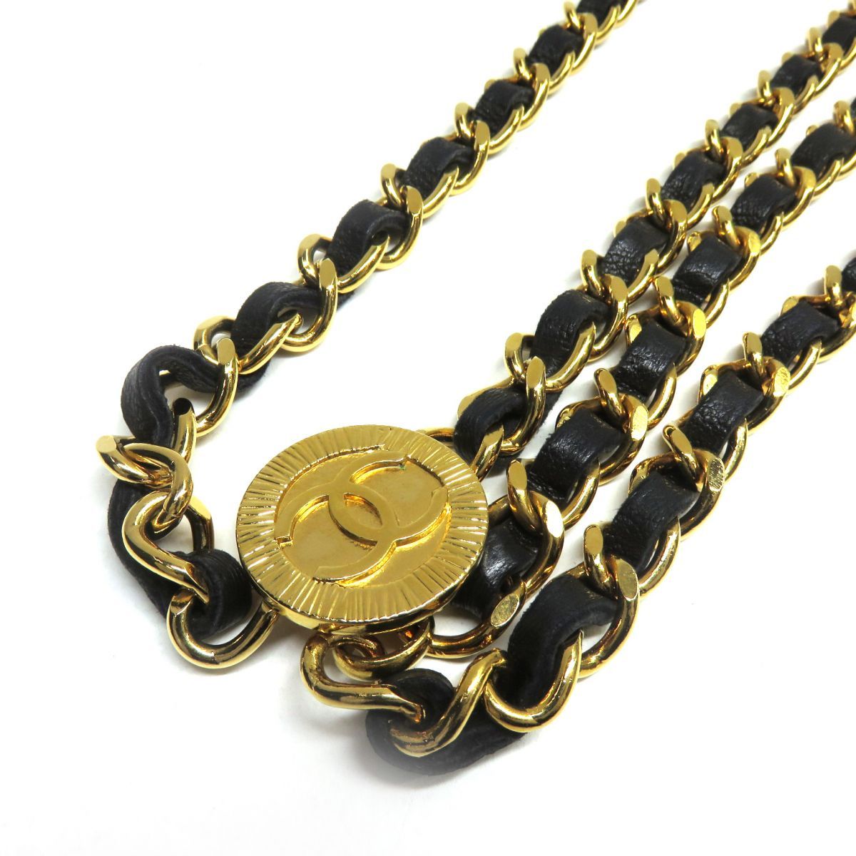 ヴィンテージ CHANEL シャネル ココマーク3連チェーンベルト ゴールド 金 CHANEL シャネル ココマーク 3連チェーンベルト ゴールド