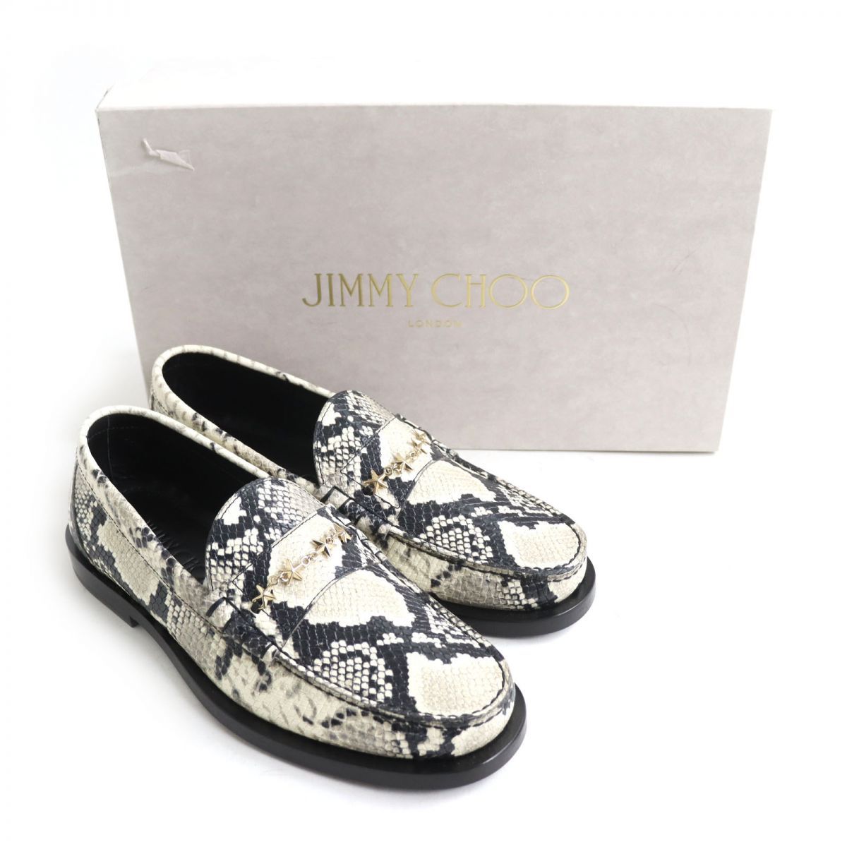 未使用品◇JIMMY CHOO ジミーチュウ MOCCA パイソン型押 プリント