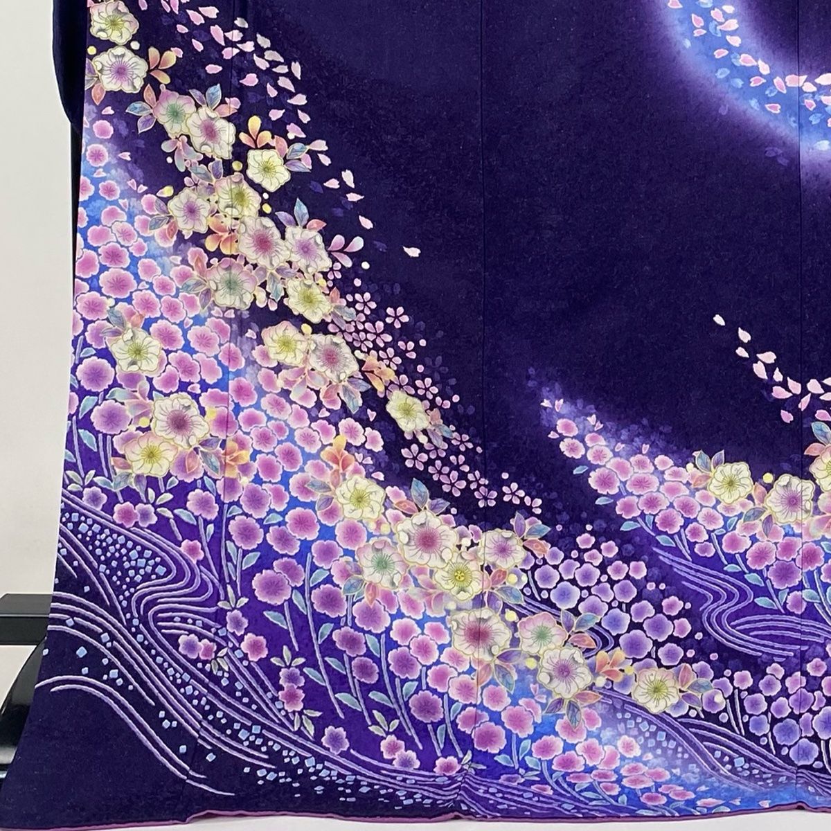 極美品　正絹振袖セット　辻ヶ花調　ふんわり可愛い❤︎　162cm前後 振袖 身丈164.5cm 裄丈67.5cm L 袷 落款あり 辻が花 銀通し