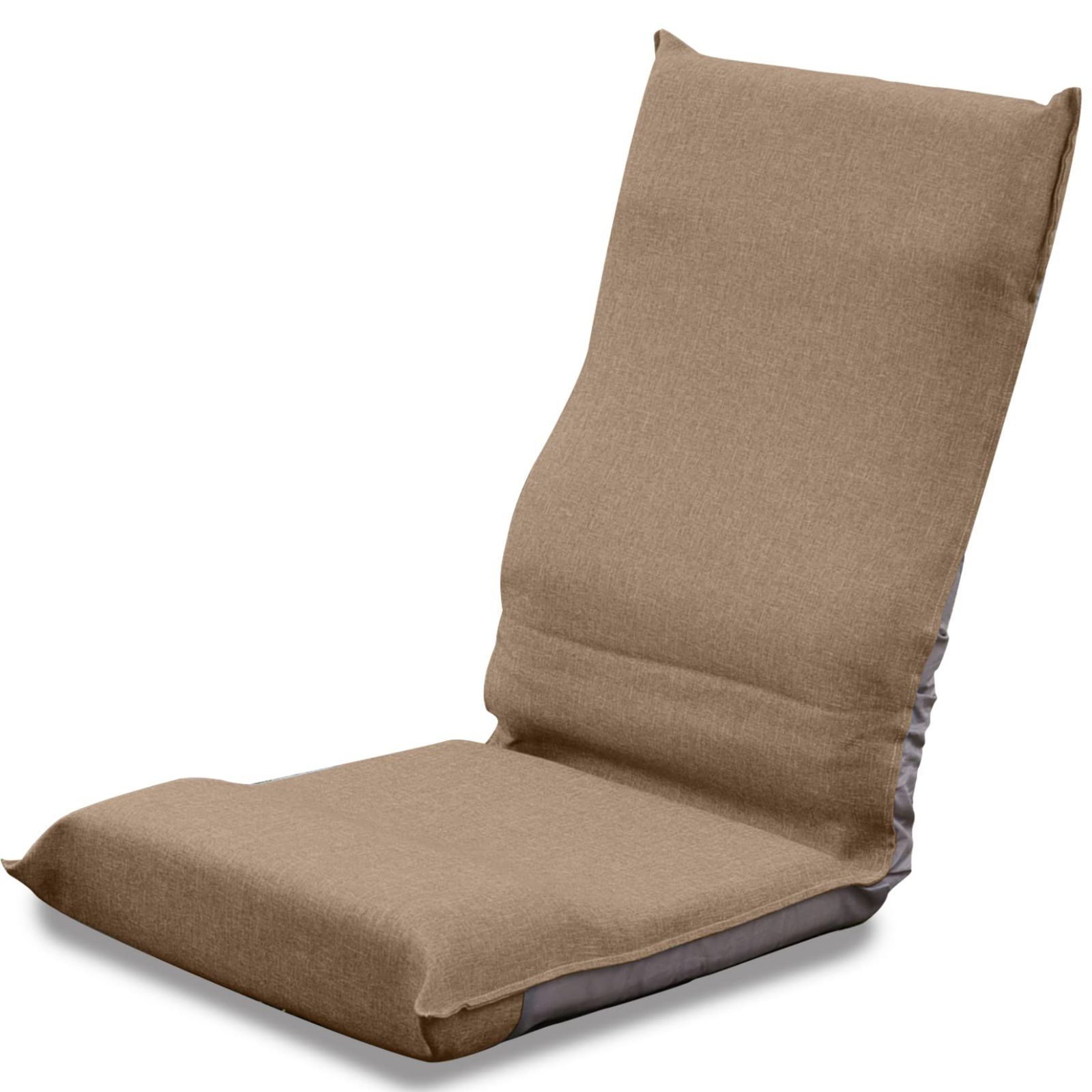 [山善] 座椅子 コンパクト (幅43㎝) 折りたたみ ハイバック 6段階リクライニング お尻がズレにくい 背もたれカーブ (腰サポート) ベージュ IHZ-43(BE) 在宅勤務