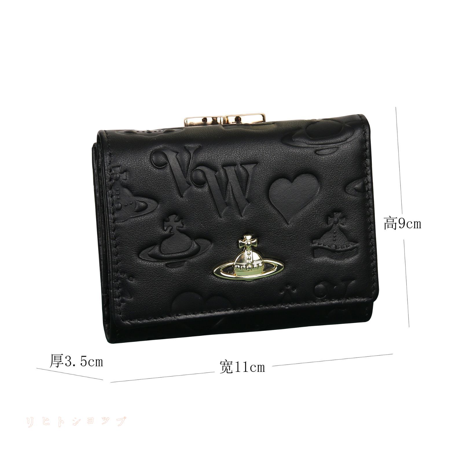 Vivienne Westwood がま口財布 ミニ財布 913VW154 黒 新品 ヴィヴィアンウエストウッド 財布 二つ折り Vivienne
