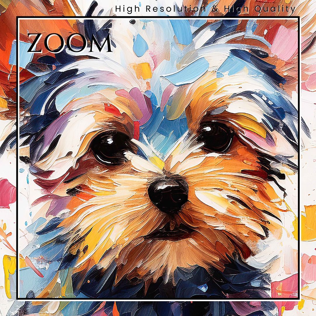 アクリル画 犬 ヨークシャテリア 力づけ 絵画