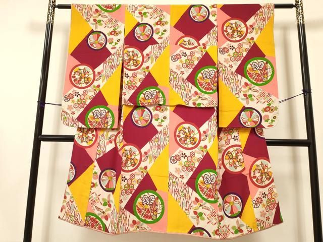 七五三 着物セット 7歳 赤色×黒色 だらり帯 七五三 舞妓 女の子着物