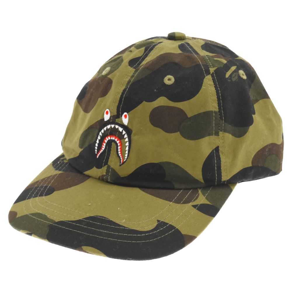 A BATHING APE (アベイシングエイプ) Green Camo Shark Cap グリーンカモ シャーク キャップ 帽子 カーキ  001CPD201003X - メルカリ