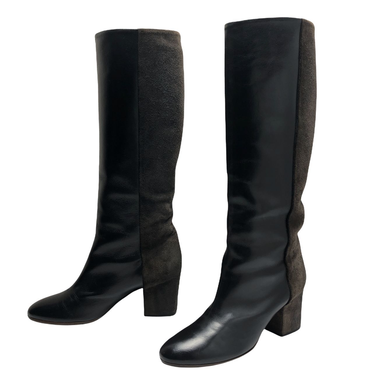 メゾンマルジェラ ロングブーツ 再構築 レザー スエード 切り替え