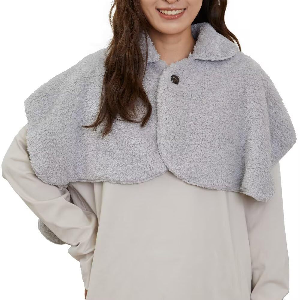 まもなく終了 軽量 吸湿発熱 静電気防止 ルームウェア 防寒対策 着る毛布 ブランケット オフィス ひざ掛け 部屋着 肩掛け シープタッチ 暖 肩当て 顔まですっぽりあったかケープ WULFUL