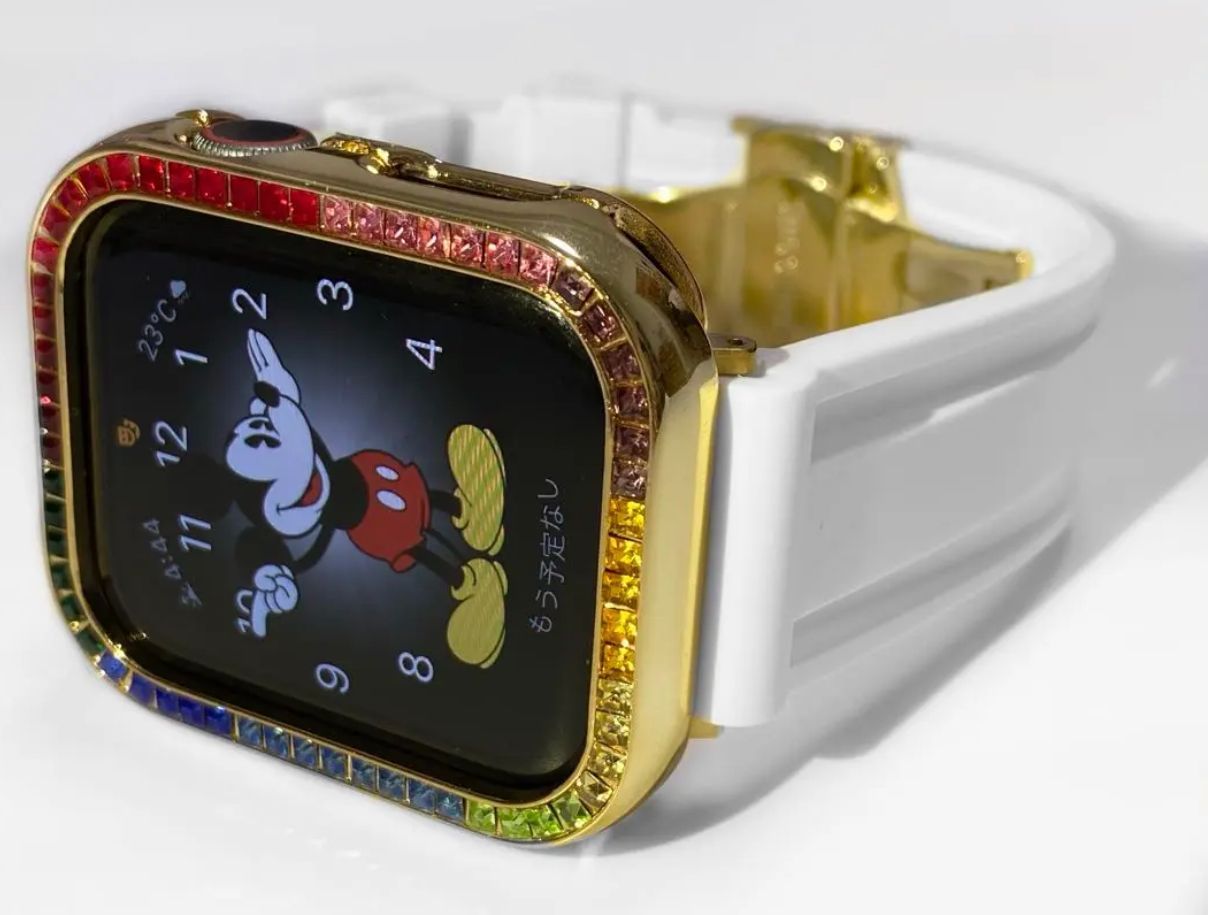 G01SAppleWatchキラキラレインボーカバーアップルウォッチラバー