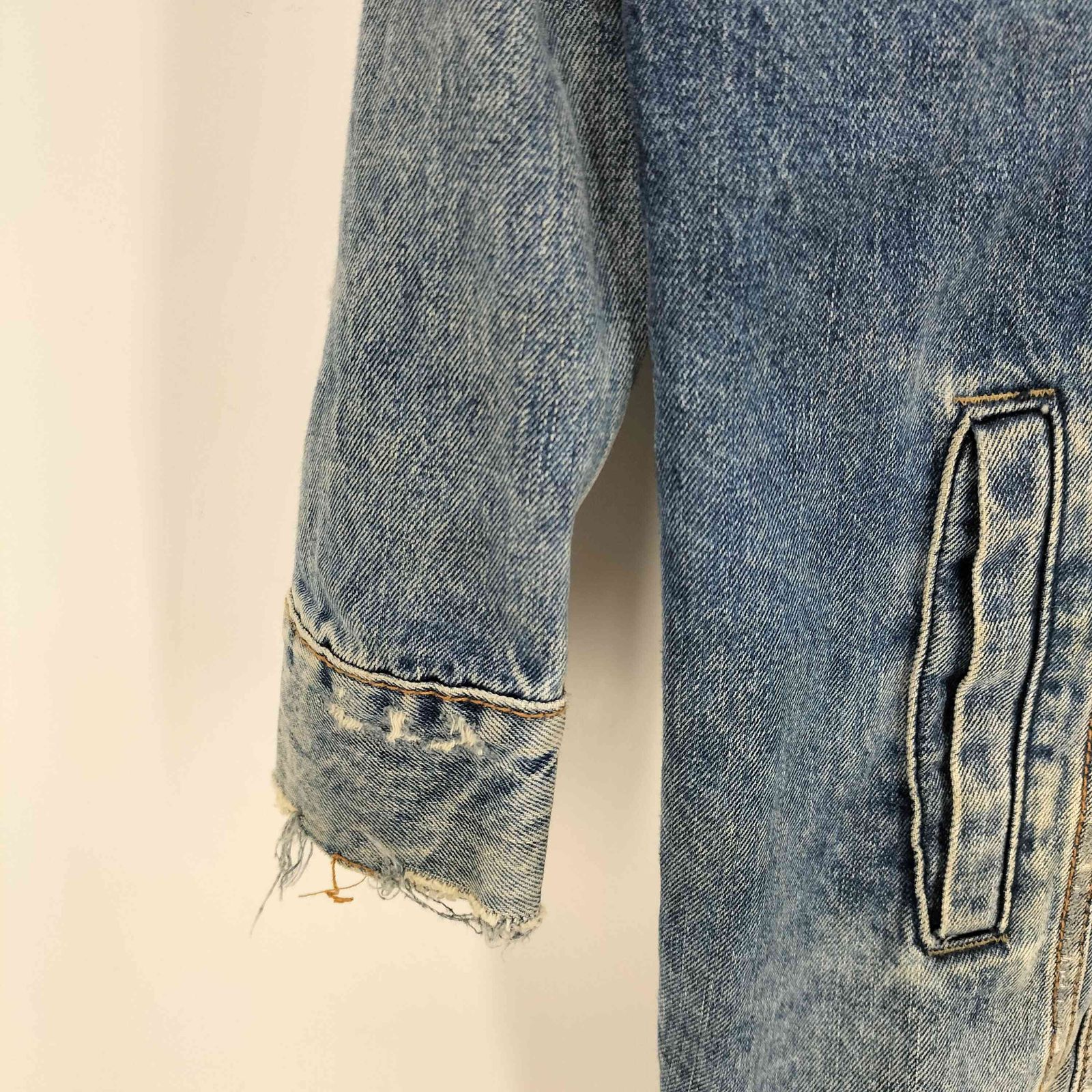 ザラ ZARA ダメージ加工 デニムロングジャケット レディース M - メルカリ