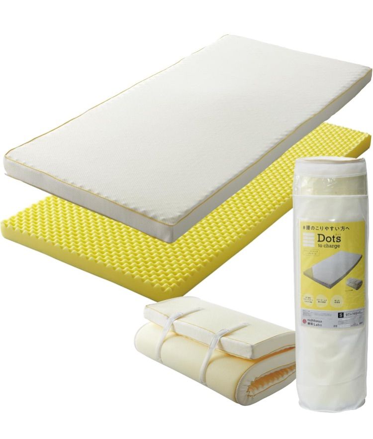 nishikawa 西川 睡眠ラボ ドッツ マットレス シングル 腰のこりやすい方向け ヘルシーマットレス 点で支える 体圧分散 エアーホール ムレを軽減 洗える側地 ホワイト HC02274405