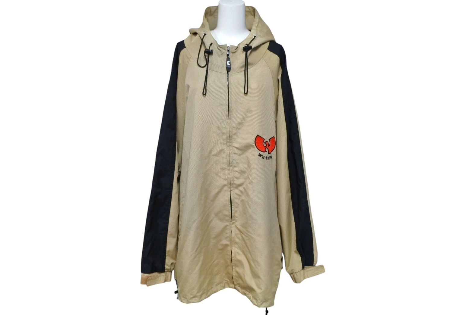 WU TANG SPORT WEAR ウータンクラン スポーツ ナイロンジャケット 刺繍 ベージュ ブラック 美品 中古 4c069666