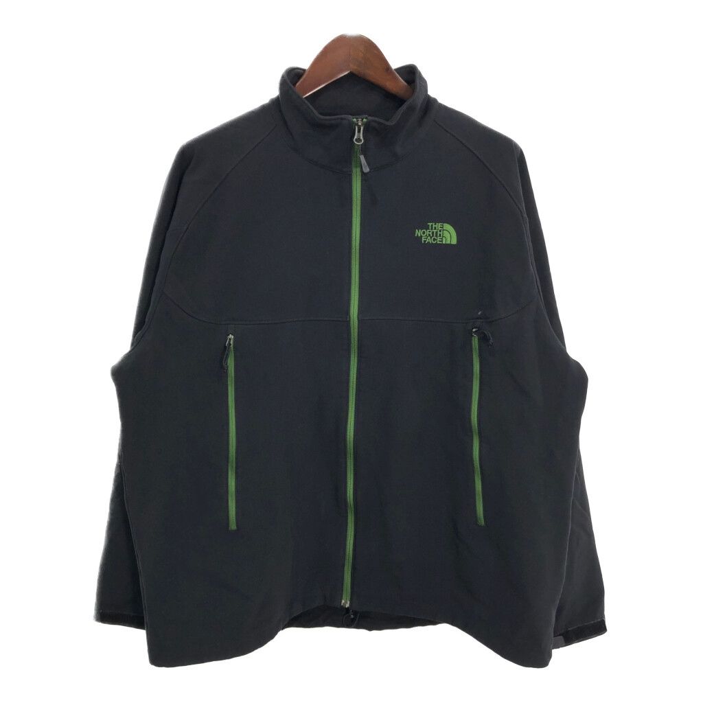 THE NORTH FACE ノースフェイス ソフトシェルジャケット アウトドア 大きいサイズ ブラック (メンズ XXL) 中古 古着 T3444