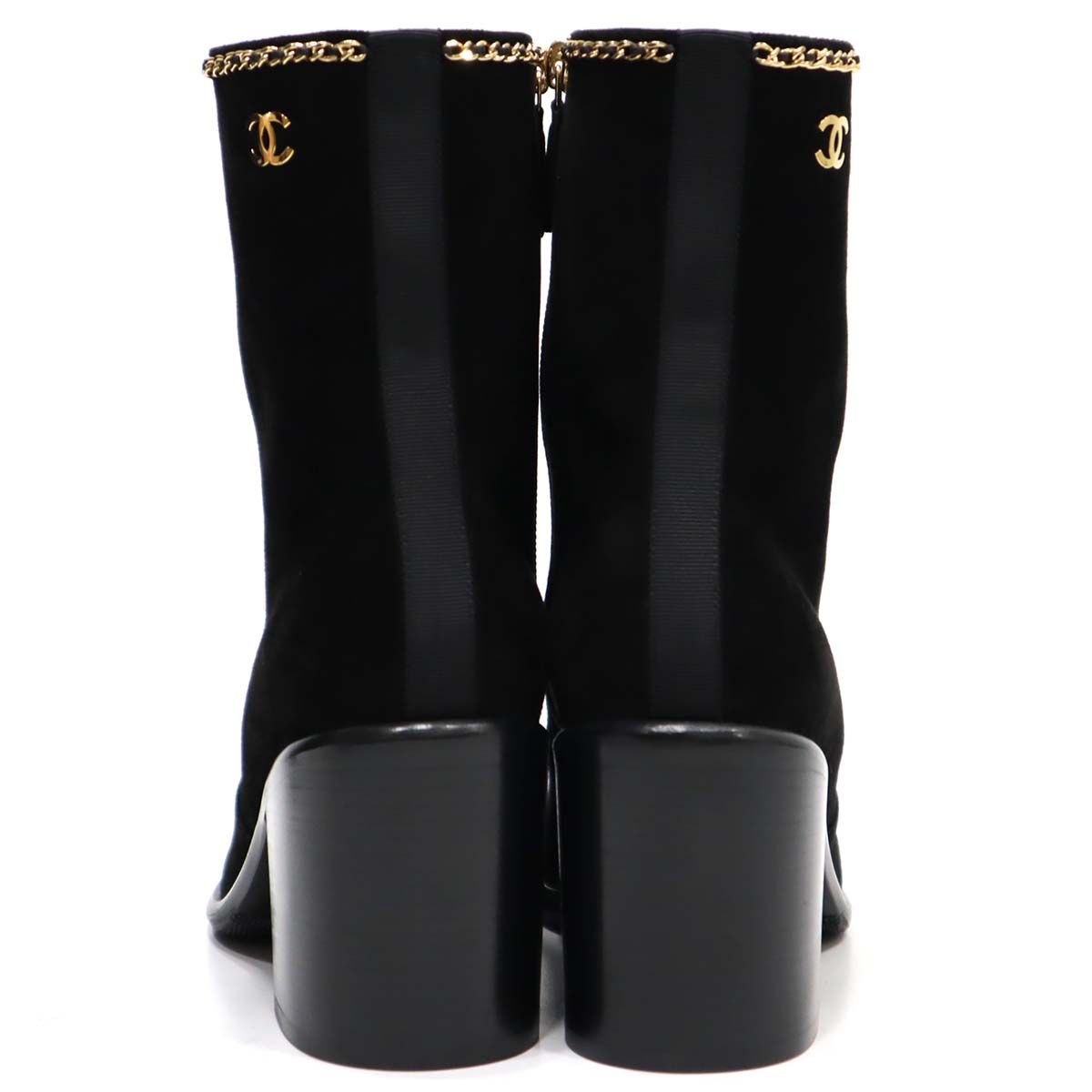 CHANEL  シャネル　ショートブーツ　ブーツ　黒　ブラック　スエード シャネル CHANEL スエード ショート ブーツ ココマーク 黒