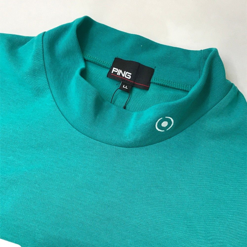 サイズ：LL PING ピン 2025年モデル ハイネック 半袖Tシャツ  グリーン系 [240101428215] ゴルフウェア メンズ ストスト サイズ：LL PING ピン 2025年モデル ハイネック 半袖Tシャツ