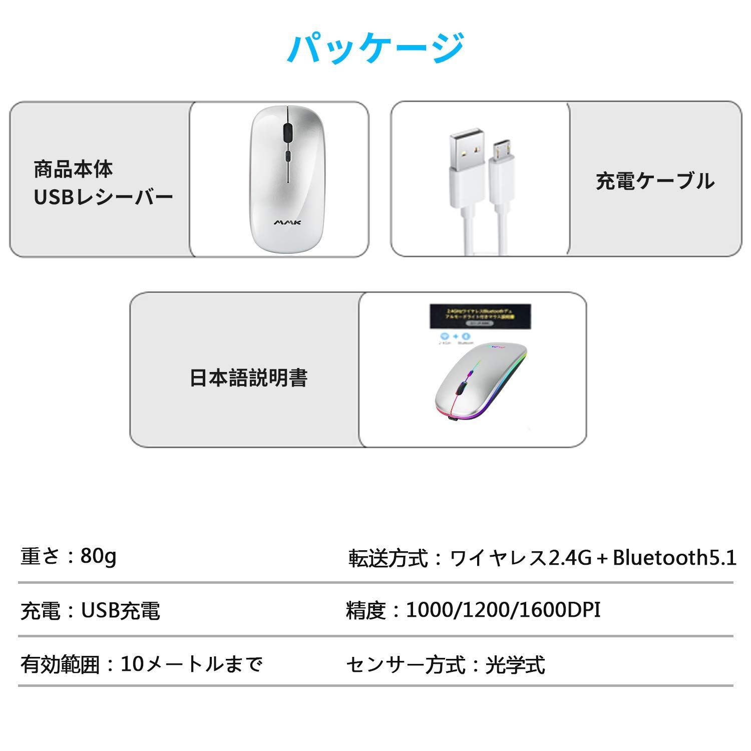 メルカリShops - 【カラー: 銀】MMK ワイヤレスマウス Bluetooth 無線マウス 超薄型