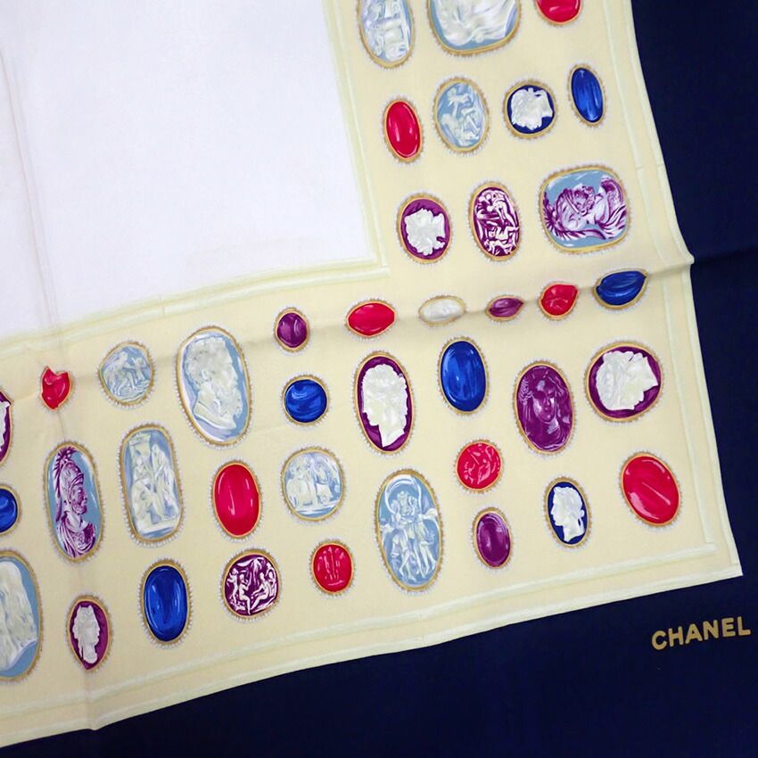 CHANEL/シャネル カメオ柄 スカーフ//b52-1 - メルカリ 