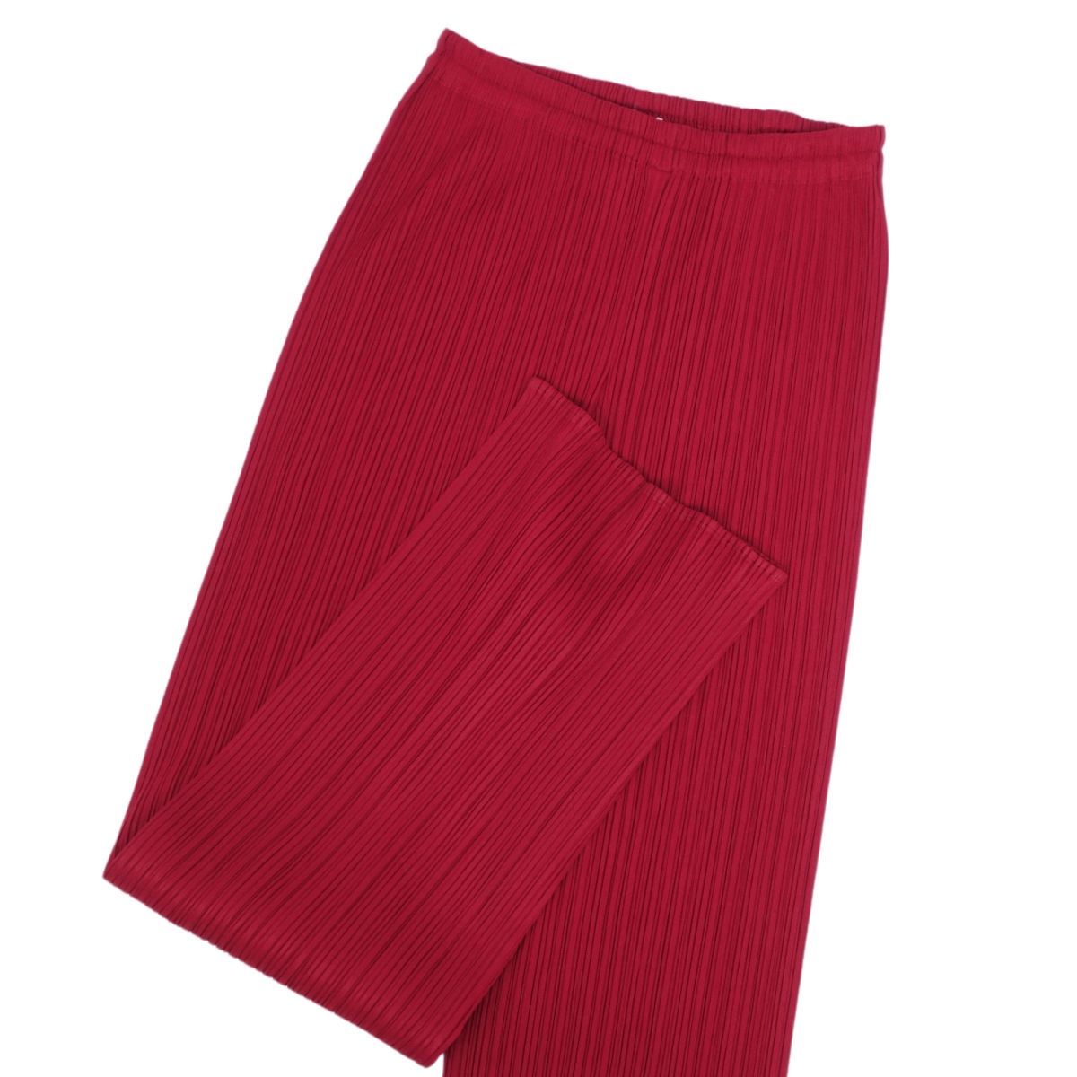 極美品✨PLEATS すぅ PLEASE プリーツ ロングスカート 赤色 サイズ1