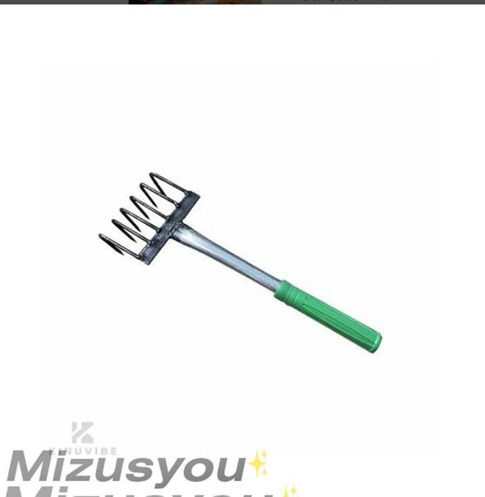 ガーデンハンドレーキ 人間工学に基づいた軽量ステンレス鋼の葉用小型熊手 6 本歯