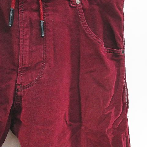 ディーゼル DIESEL ロング丈 デニムスウェットパンツ 28 赤系