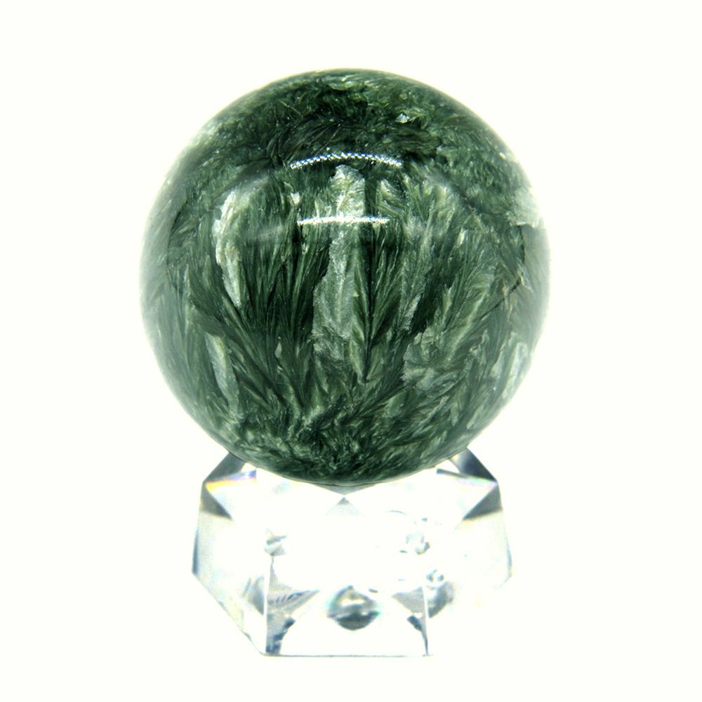 セラフィナイト 40mm丸玉 台座付き[NO.1] ☆パワーストーン 人気