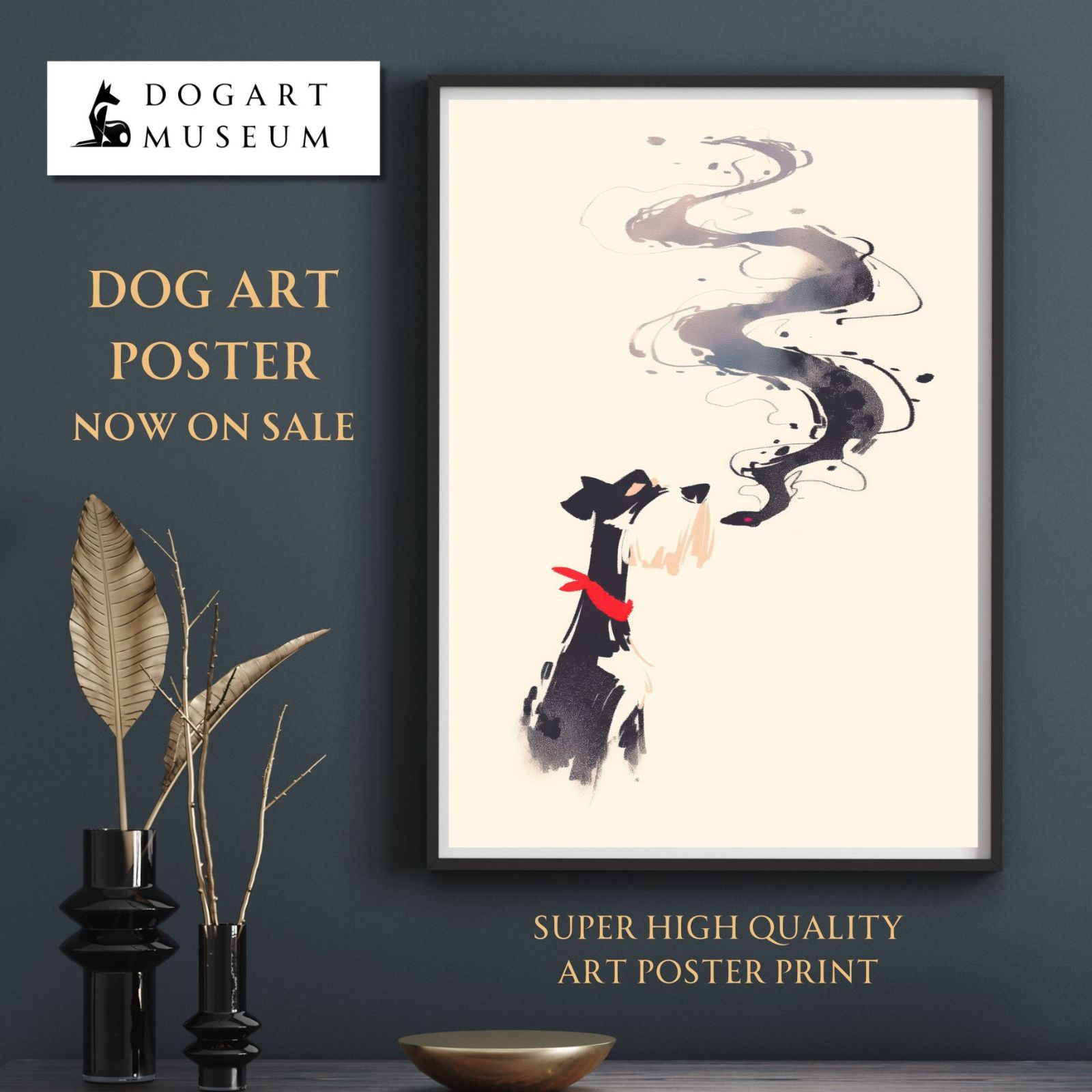 福 寿 - シュナウザー犬 No.1 巳年 蛇 謹賀新年 賀正 新春 迎春 子犬 ペットロス うちの子 記念日 アートポスター 犬の絵 犬のイラスト ギフト プレゼント