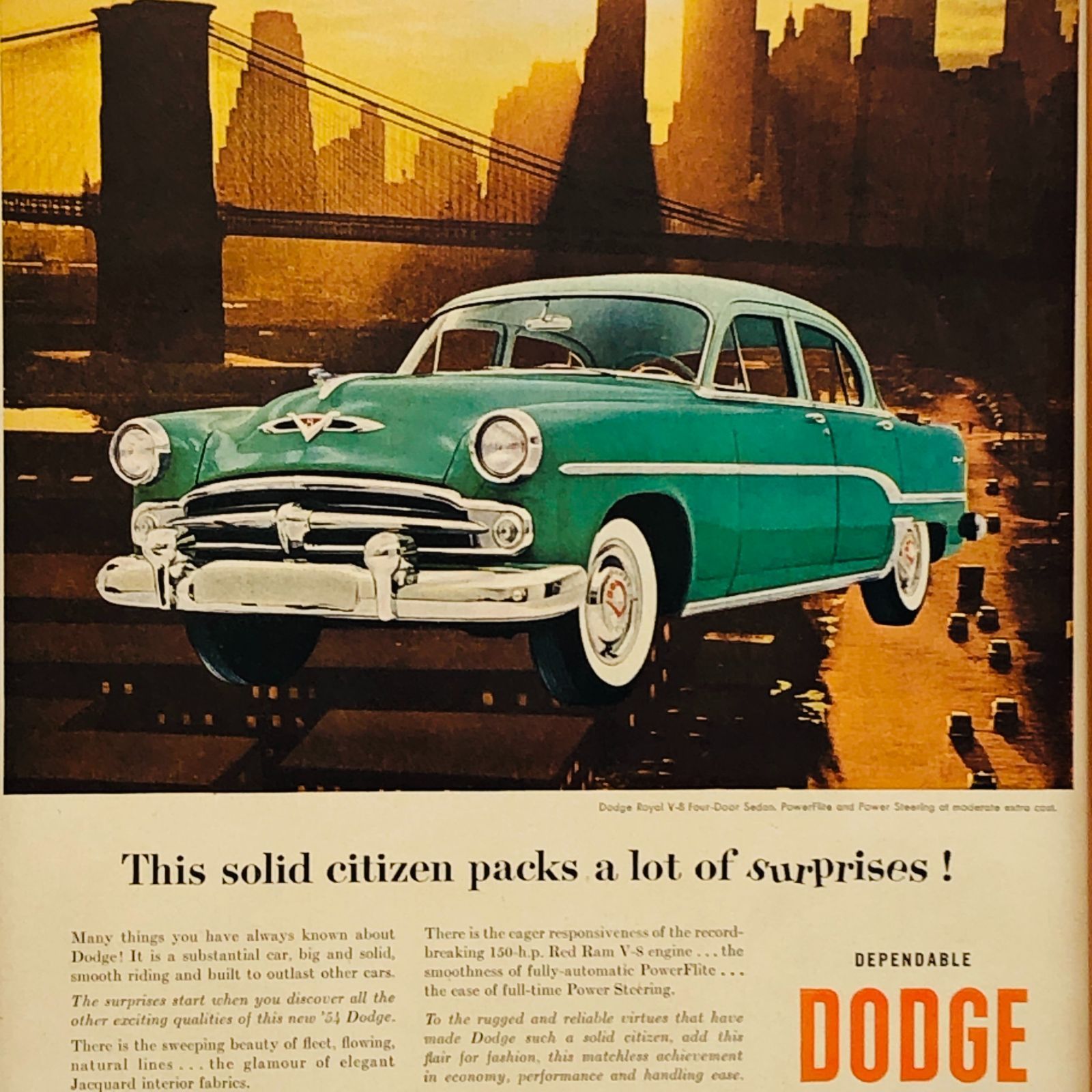 ビンテージ 広告 ポスター フレーム付 『 ダッジ (Dodge) 』 1950's ※当時物 オリジナル アメリカ 輸入雑貨 ヴィンテージ  アドバタイジング レトロ 昭和 ( AZ1715 ) - メルカリ