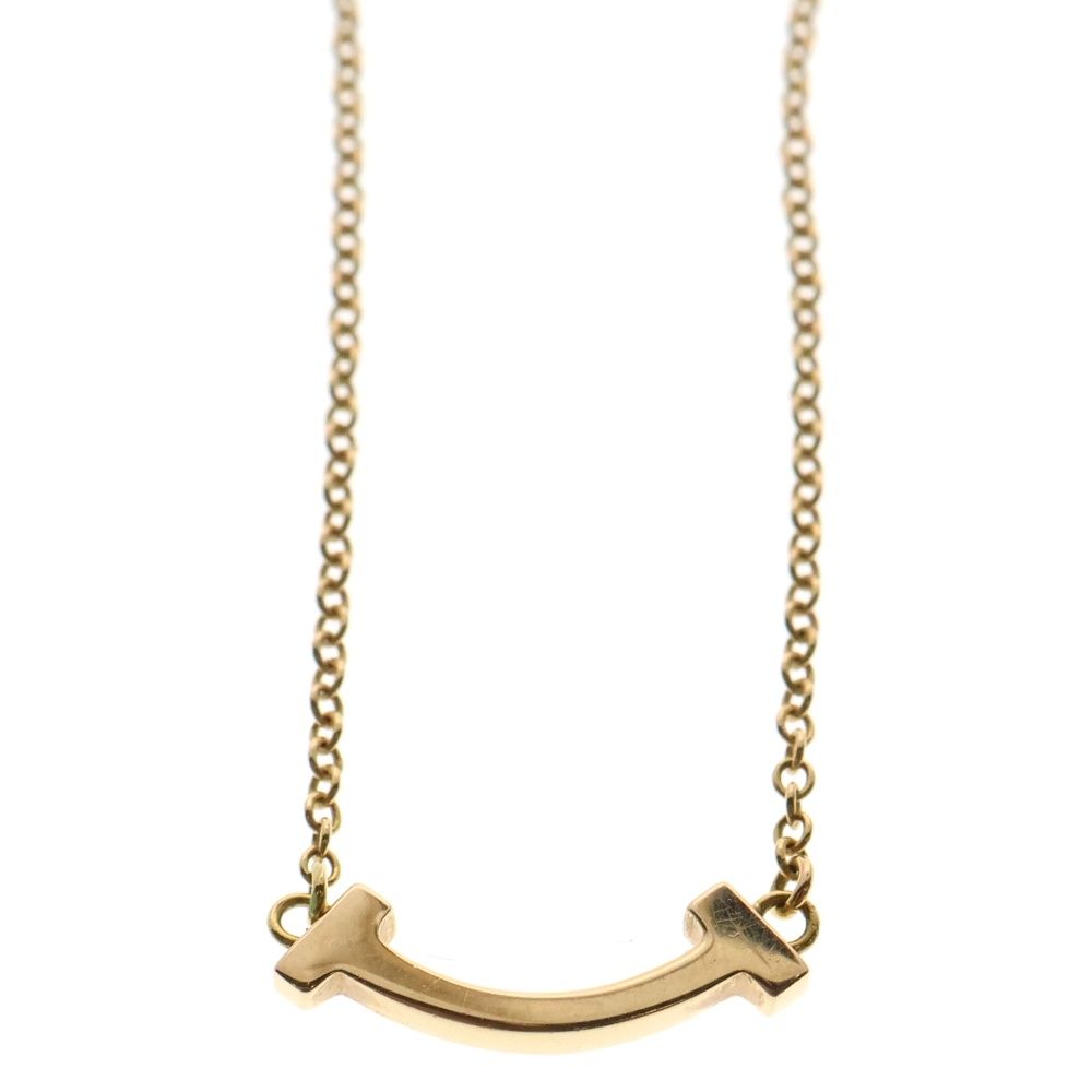 TIFFANY-Co ティファニー Tスマイル ミニ ネックレス ペンダント チェーン ゴールド DECORATOM_COM_BR