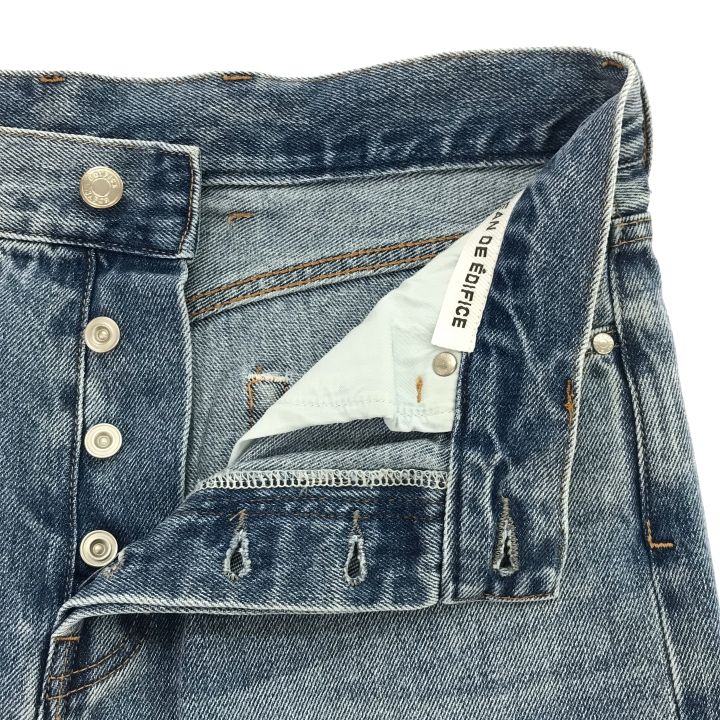  EDIFICE エディフィス EURO ストレート デニム メンズ ブルー M スラックス パンツ