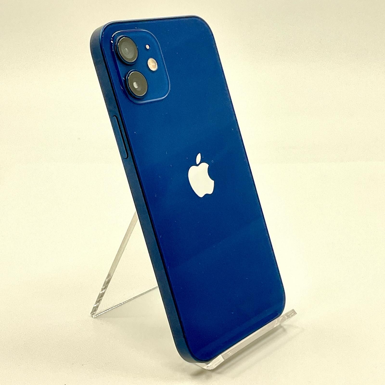 【全額返金保証】【最速発送】Apple iPhone 12 256GB ブルー docomo SIMフリー 美品 動作確認済 白ロム 82%