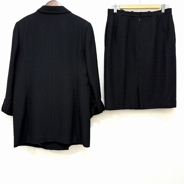 anc レリアン Leilian スカートスーツ 13 黒 セットアップ ツーピース ダブルボタン 大きいサイズ レディース 971894