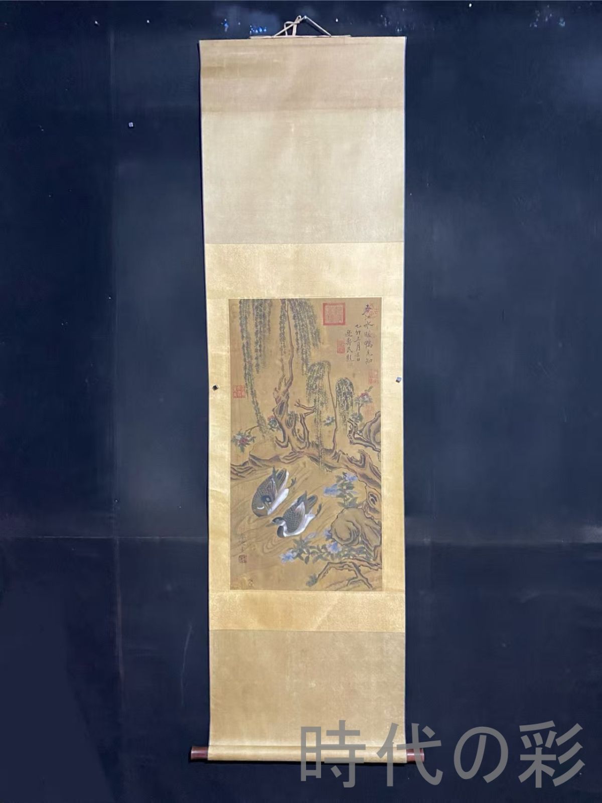 中国古美術 宋代 李迪款 花鳥画 絹布 三尺中堂画 肉筆 手描き 唐物 掛け軸 水墨画 水彩画 国画 絵画 古画 書道 名家書画 古玩 R0709181806