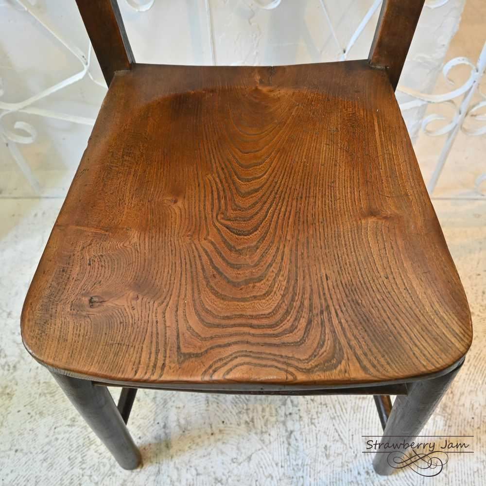 L3705-17-6 英国アンティーク チャーチチェア ダイニングチェア 教会