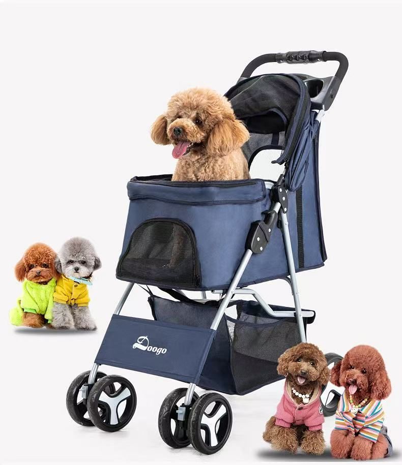 折りたたみ ペットカート 4輪 多頭対応 小型犬 中型犬 キャリー コンパクト設計 収納便利 お出かけ 旅行 散歩用 ペットバギー ドッグカート min