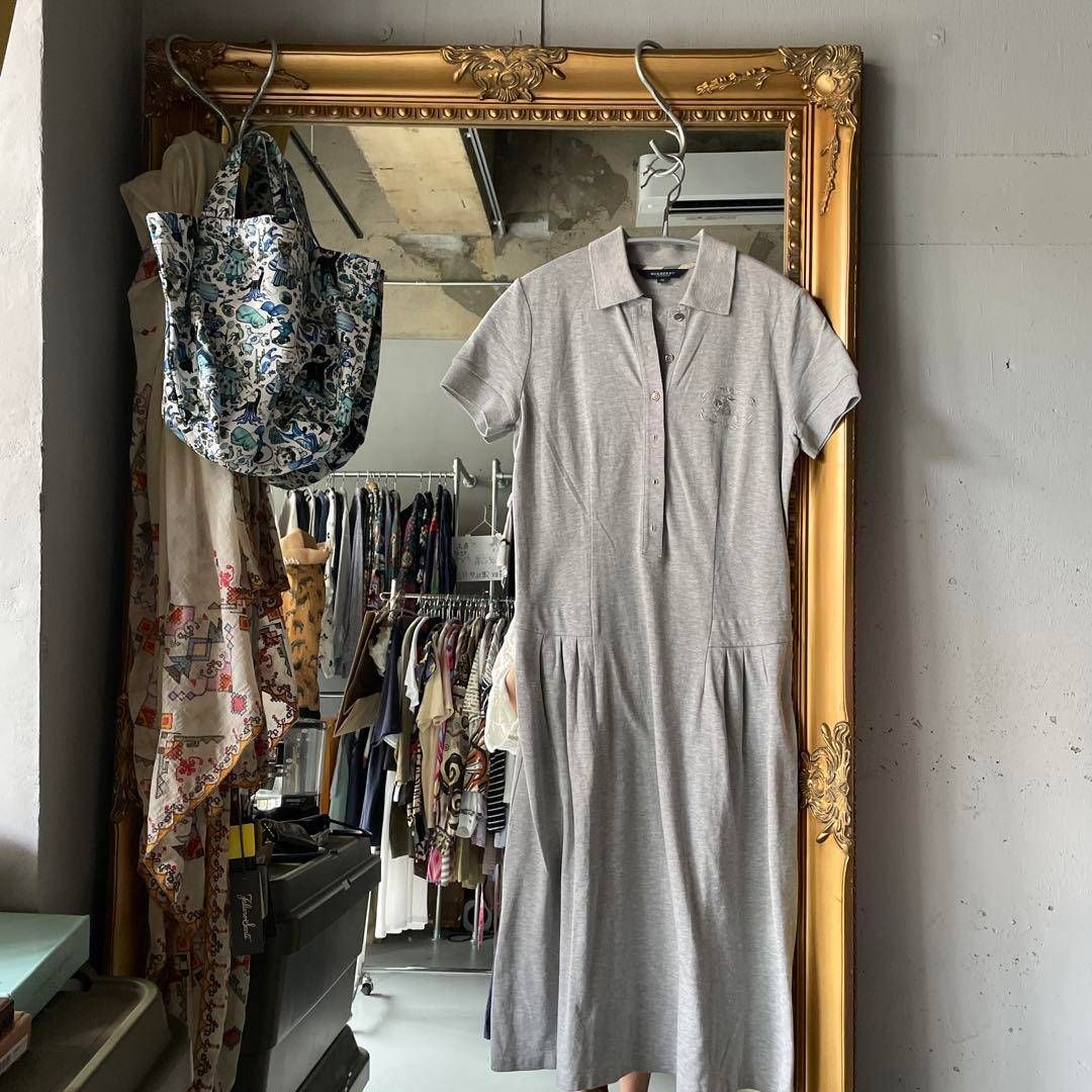 BURBERRY バーバリー/半袖ワンピース/38 ♡バーバリーロンドン♡ワンピース ウール グレー 38 半袖新着