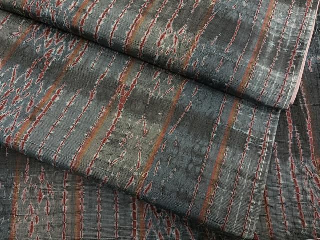 平和屋着物○上質な小紋 紬地 総絞り 横段文 正絹 逸品 未使用