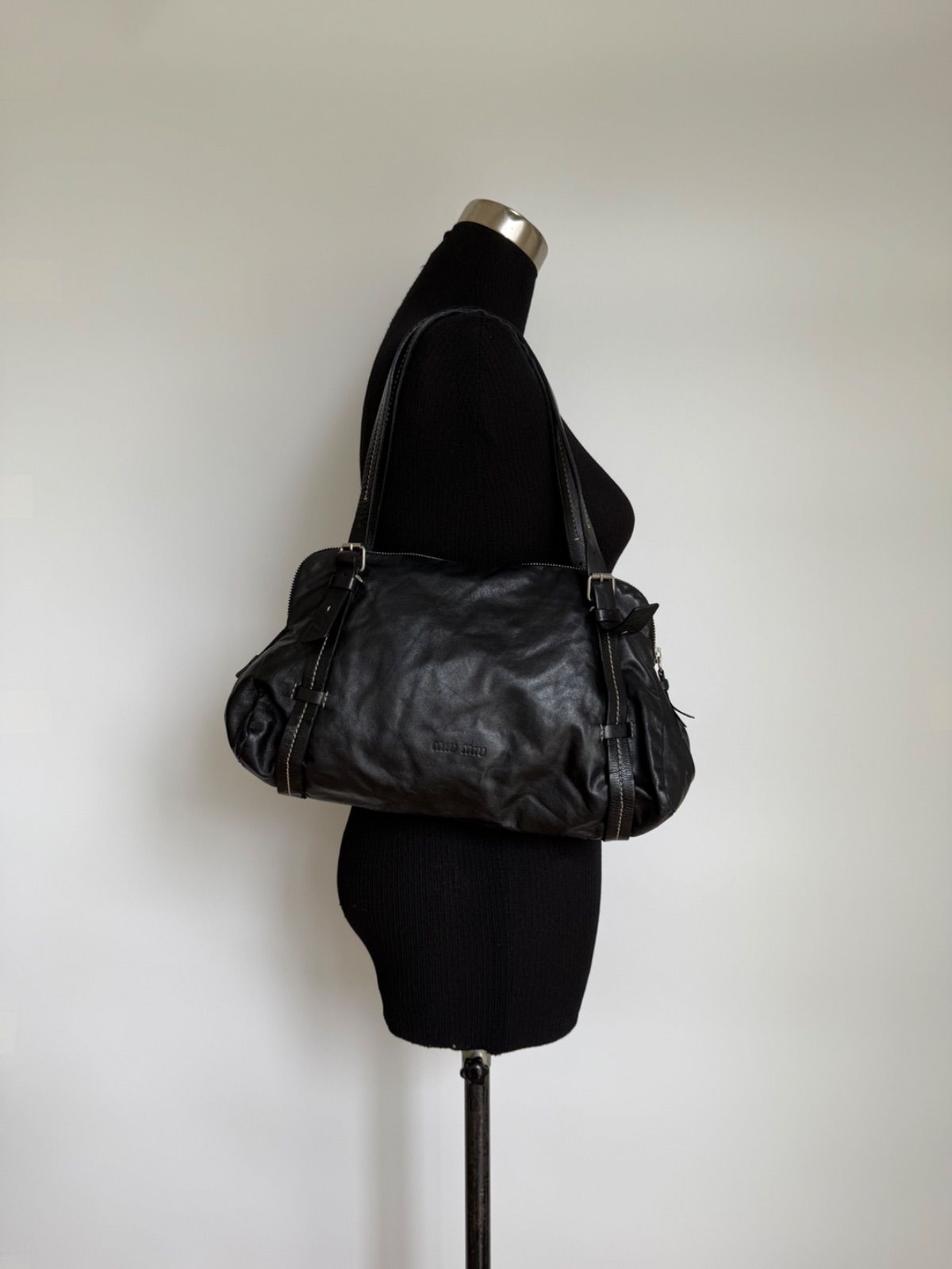 2000s MIU MIU STITCH LEATHER HAND BAG ミュウミュウ 2000年代