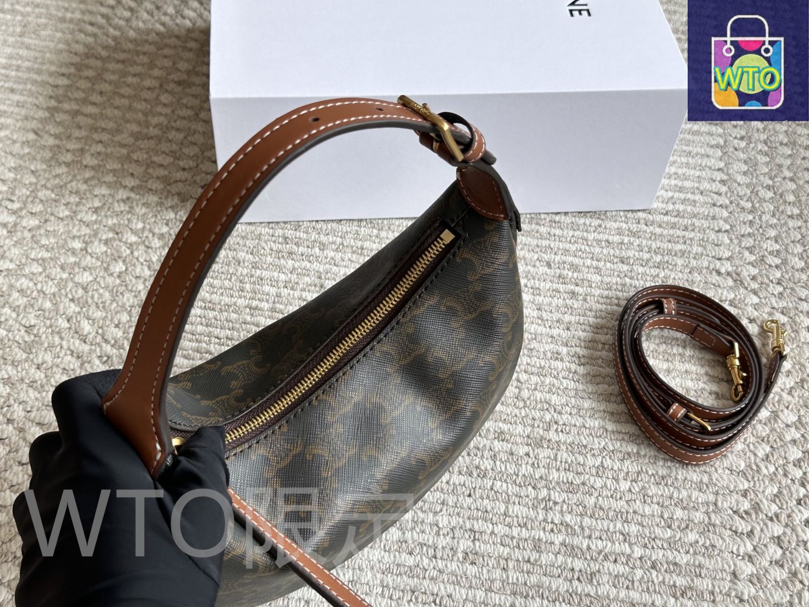 VINTAGE●CELINE●セリーヌ キャラメル アンダーアームバッグ Celine] チェーンバッグ アンダーアームバッグ - 専用ボックス