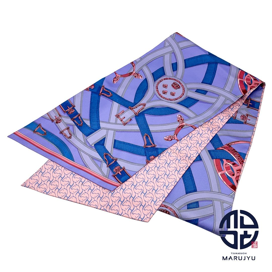 HERMES エルメス ブルー系 ピンク マキシツイリー カヴァルカドゥール