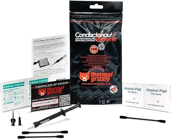 Thermal Grizzly Conductonautエクストリームサーマルグリース - CPU GPU Conductonaut Extreme 1gコンボ を冷却するための液体金属サーマルペースト1gドイツ製